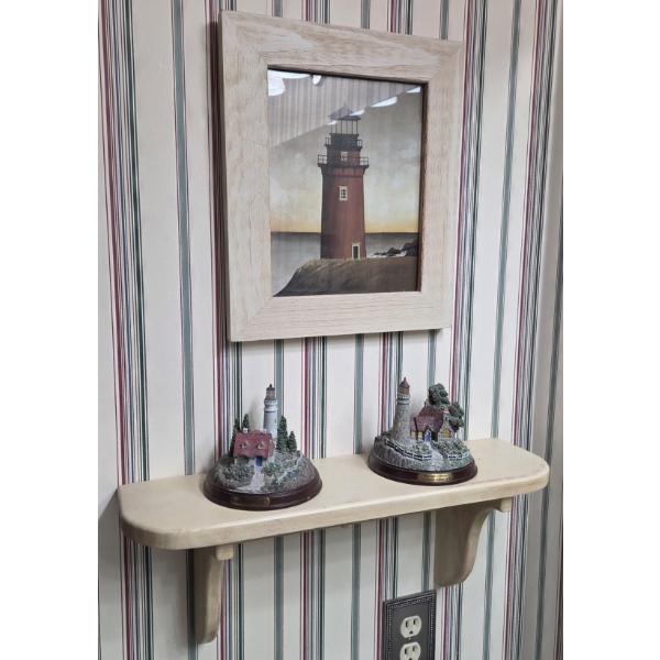 Louisville Home Pickup - Lighthouse Themed Decor - Wood Shelf - Thomas Kinkade Lighthouses & Print