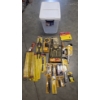Image 1 : 29 Quart Storage Container With New Tools Including, DeWalt Bits, Stanley Hack Saws, Multi Tool & Mo