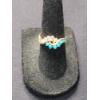 Image 1 : 14K Diamond And Turquois Ring 1/4 C - Size 6 - 3.5 Grams