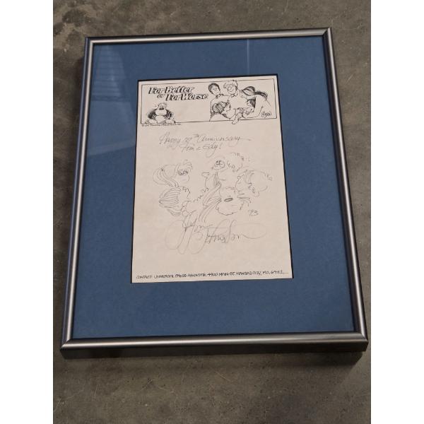 One Of A Kind! Professionally Framed & Artist Signed For Better Or For Worse 12''x9.5'' Sketch