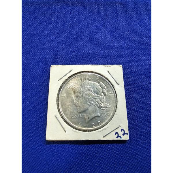 1922 Silver Peace Dollar in Protective Sleeve