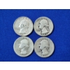 Image 1 : x4 Assorted Years U.S. 90% Silver Washington Quarters FV: $1.00