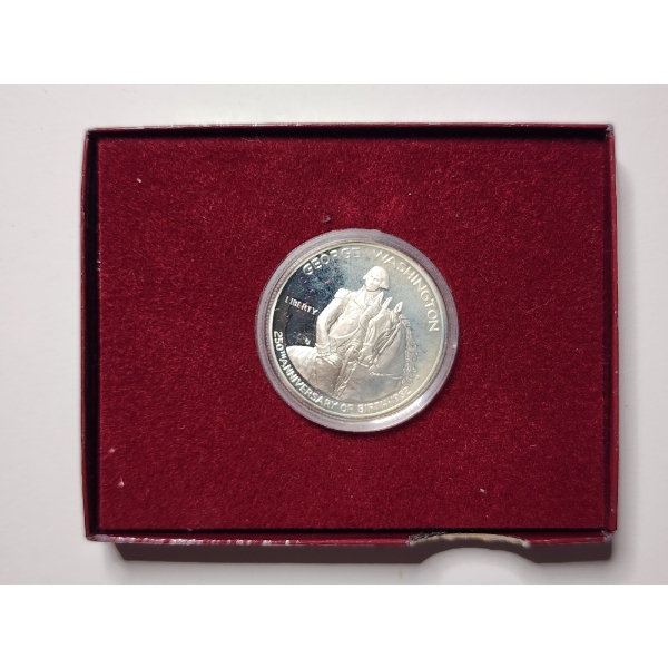 United States Mint PROOF 1982 George Washington 90% Silver Commemorative Half Dollar in Original Box