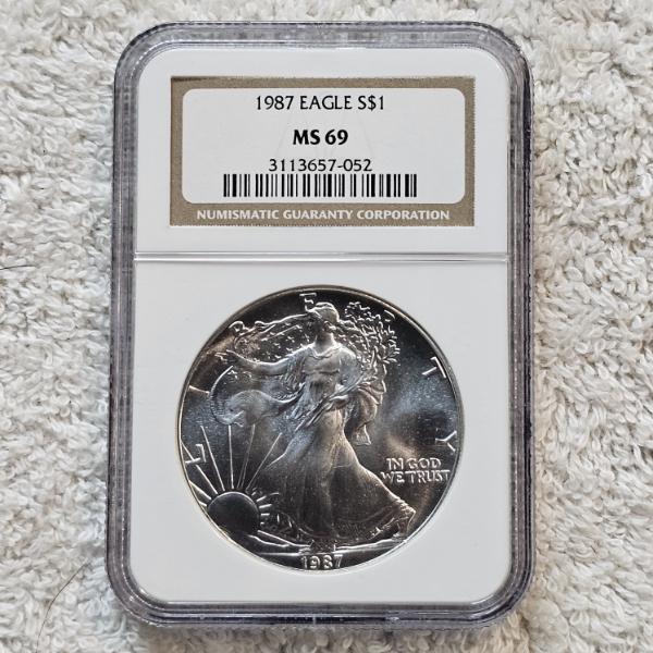 NGC MS69 Graded 1987 .999 Fine Silver 1oz. Eagle
