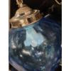 Image 6 : Excellent Condition Elegant Vintage Ice Blue Pendant Swag Strawberry Shape Leviton Lamp On Chain Wit