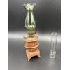 Image 2 : Vintage Ceramic Pot Belly Stove Miniature Oil Lamp with interchangeable globes - ~10 inches tall