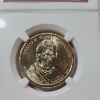 Image 2 : NGC MS66 Mint Error Missing Edge Lettering 2009 Harrison Presidential Dollar 
