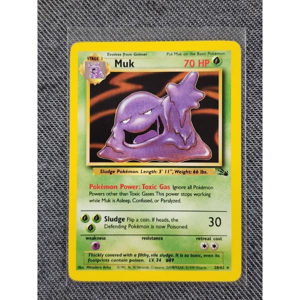 Muk 28/62 Non Holo Rare Vintage Fossil Pokemon Trading Card ~ NM/LP Condition! 