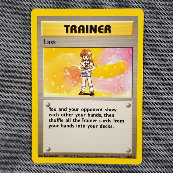 Lass 75/102 Rare Trainer Vintage Base Set Pokemon Trading Card in Near Mint Condition!