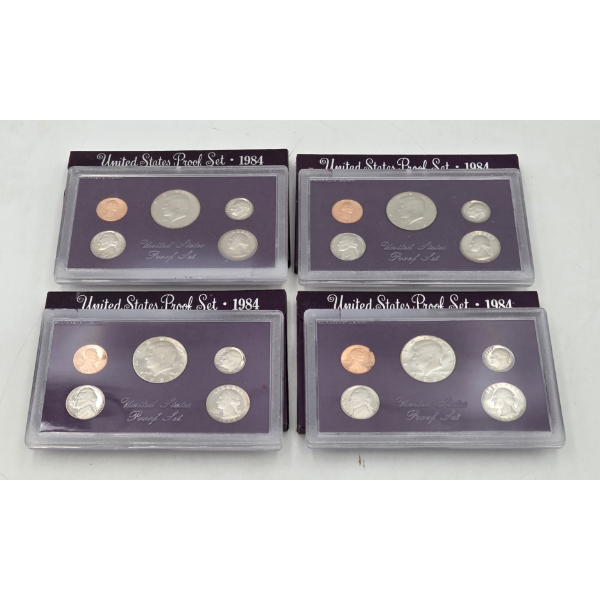 Four 1984 United States Mint Proof Sets