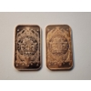Image 2 : (2) 1 AVDP ounce .999 Fine Copper Bars ft. Statue of Liberty & Walking Liberty Design 2 oz Total