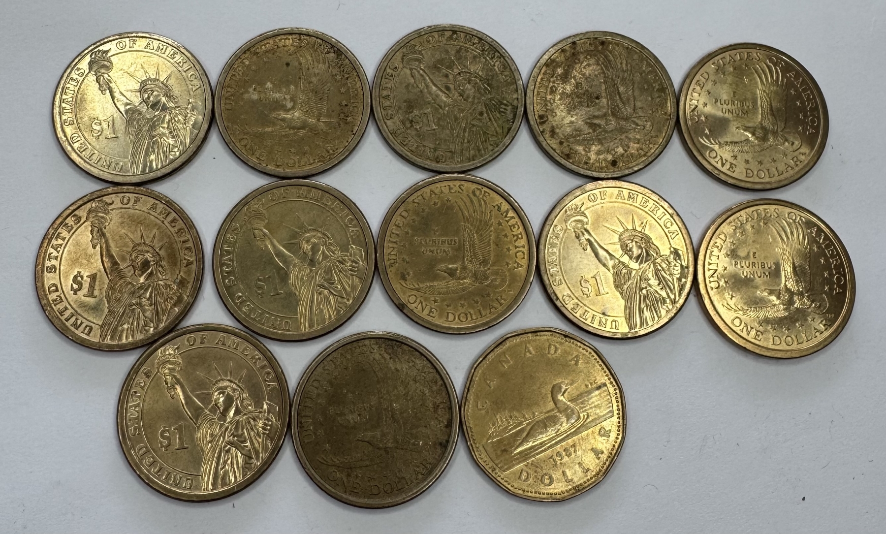 Thirteen Assorted $1 Coins- Wonderful Condition! - Bosley Auctioneers