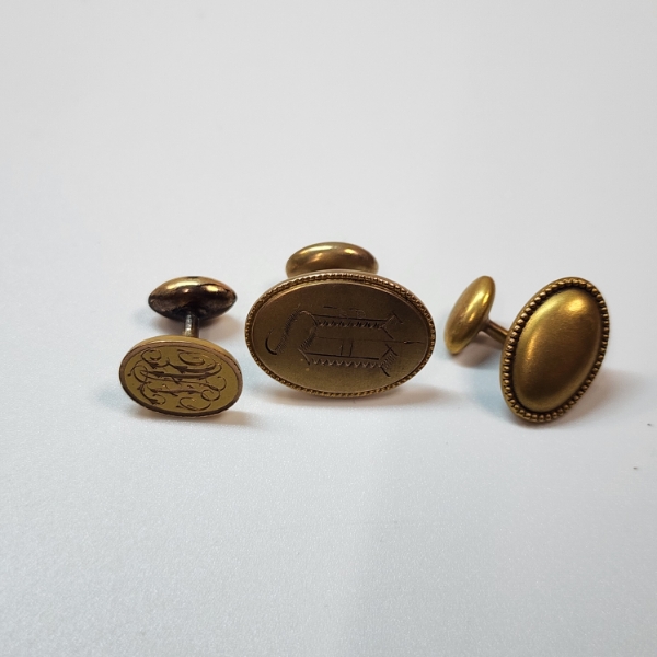 Three Gold-Filled/Gold-Tone Cufflinks