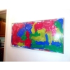 Image 1 : Framed Plexiglass - Acrylic painting Modern Colors Very Decorative 36" by 18"