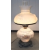 Image 12 : Absolutely Gorgeous Accurate Casting Milk Glass Hand Painted Shades Hurricane Lamp, 21''x11'' Top & 