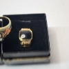 Image 4 : Lot of Assorted Gold-Tone Costume Jewelry: Watch, Rings, Necklace, Loose Stone