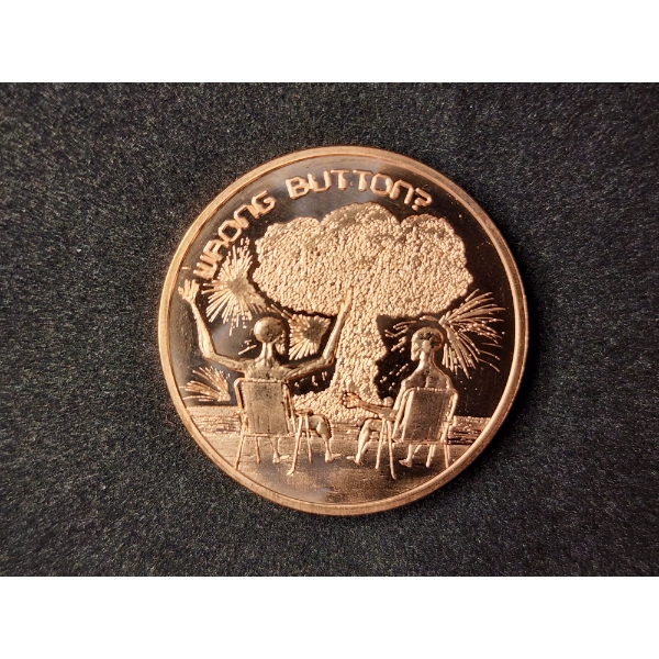 Alien WRONG BUTTON? 1 Oz Copper Round 
