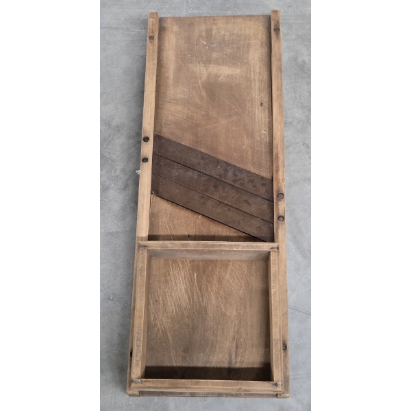 Great Condition Wooden 30''x10.5'' Vintage Kraut/Cabbage Cutter With Slide Tray