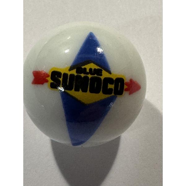 Vintage Sunoco Blue Gas & Oil Advertising One Inch Shooter Marble - Mint Condition