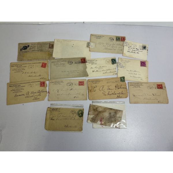 14 Vintage Envelopes with Postage - Letters in some - Dates back to the 1950's - Negatives