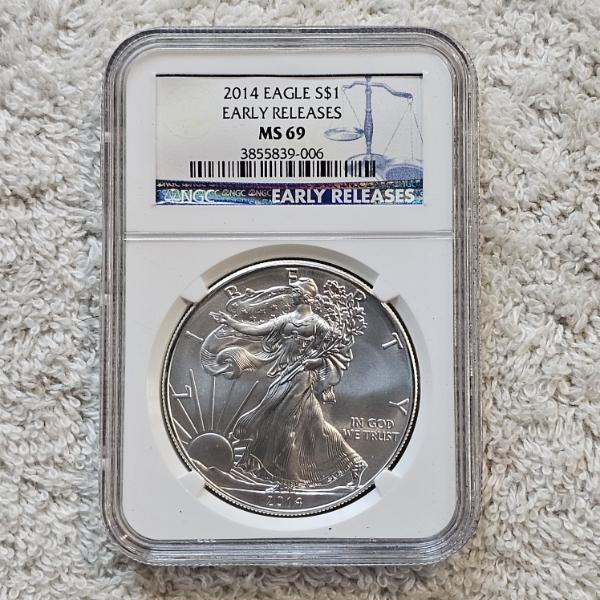 NGC MS69 Graded 2014 .999 Fine Silver 1oz. Eagle
