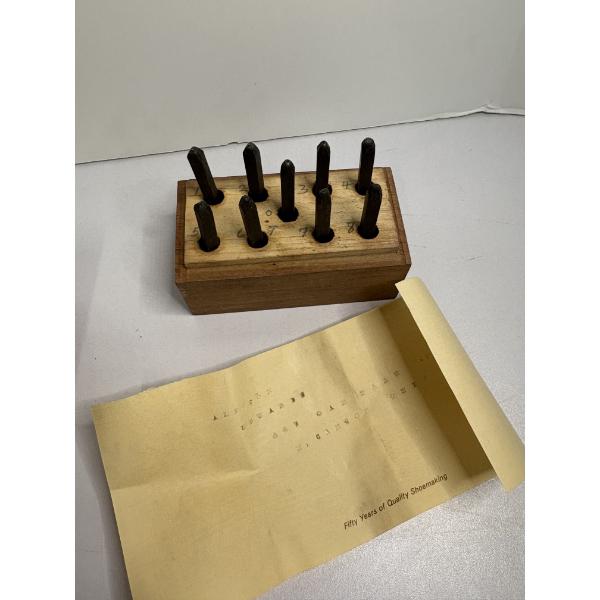 Old Steel alphabet stamp set in its original wooden box - Millers Falls Tools