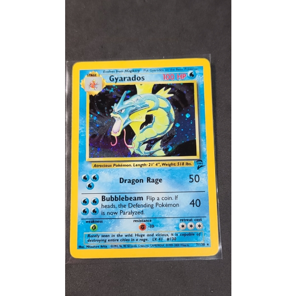 1999 Gyarados 7/130 Holo Rare Pokemon Trading Card From Base Set 2