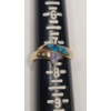 Image 7 : 14K Gold Geometric Australian Opal Inlay, Diamonds & Possible Tanzanite Ring -Size 7.5- Weight: 3.6g