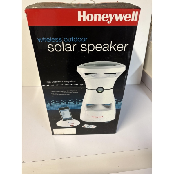 Wireless Outdoor Solar Speaker - Honeywell - With Cords and Instructions 