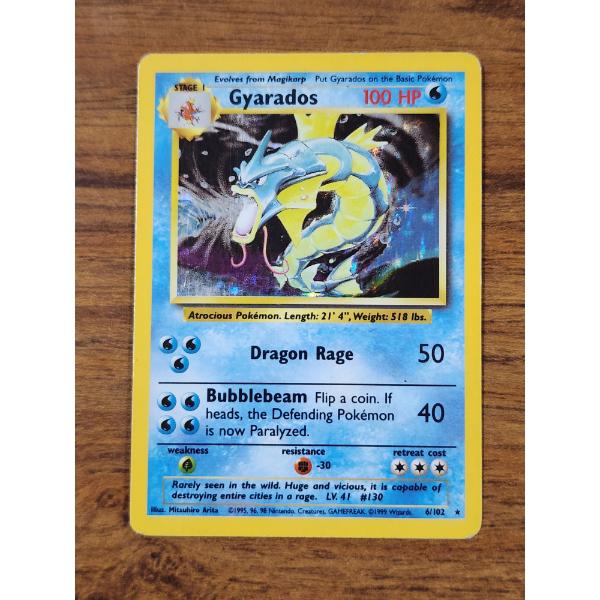 Gyarados 6/102 Holo Rare Base Set Vintage Pokemon Trading Card ~ NM/LP Condition!