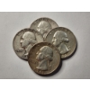 Image 1 : $1.00 in Assorted 90% Silver United States Washington Head Quarters - 4 Coins Altogether!