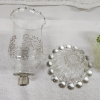 Image 2 : Glass Hurricane Candle Holder Base With Two Interchangeable Globe Tops ~ Green & Clear!
