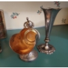 Image 2 : Vintage Silver Plate Sugar Scuttle With small Scoop & SP Bud Vase