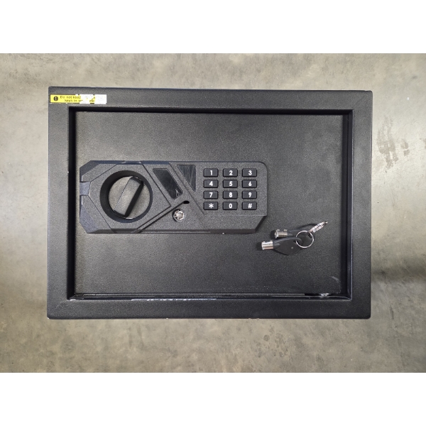 Personal Black Metal Safe With Keypad & 2 Keys - Excellent Condition! 