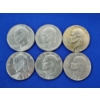 Image 1 : x6 Assorted Years Eisenhower Dollars FV: $6.00