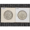 Image 1 : Two 90% Silver United States Walking Liberty Half Dollars ~ $1.00 Face Value
