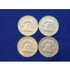 Image 2 : x4 Assorted Years 90% Silver Franklin Half Dollars - Face Value: $2.00