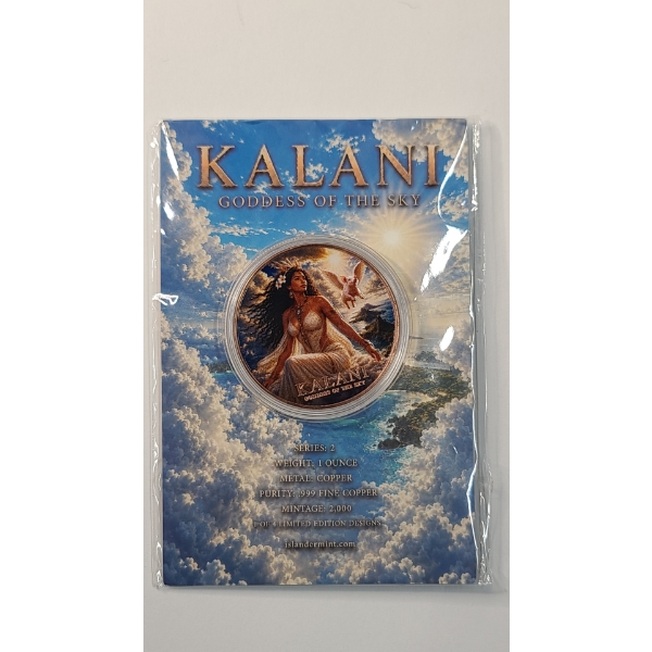 Islander Mint 2026 Kalani "Goddess Of The Sky" Colorized 1 Oz .999 Fine Copper Round - Mintage: 2000