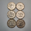Image 4 : Six Assorted Years United States 90% Silver Franklin Half Dollars - FV: $3.00