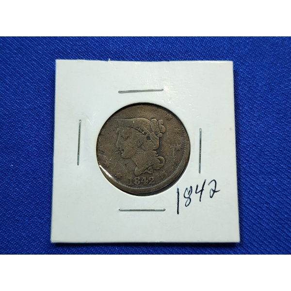 United States 1842 Braided Hair Large Cent