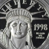 Image 4 : Amazing 1998 Platinum 1.Tr Oz .999 Fine Platinum American Liberty Head Coin With Presentation Case