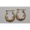 Image 2 : Set Of 14K Yellow Gold Kissing Whales Hoop Earrings - Weight: 1.9g