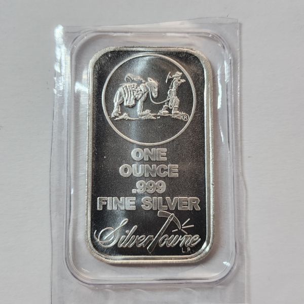 SilverTowne Prospector 1 Troy oz .999 Fine Silver Bar - Mint Condition in Sealed Package