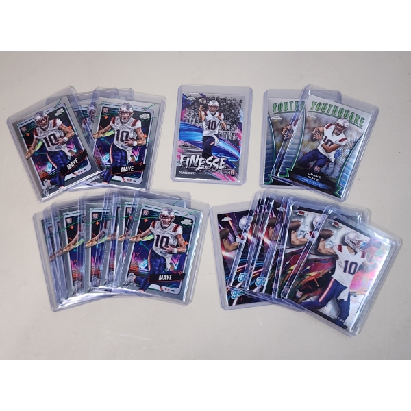 Lot of Assorted Drake Maye 2024 Topps Chrome and Topps Finest Trading Cards