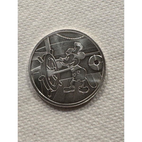 Disney Steam Boat Willie Mickey Mouse .999 One Troy Ounce Silver Coin