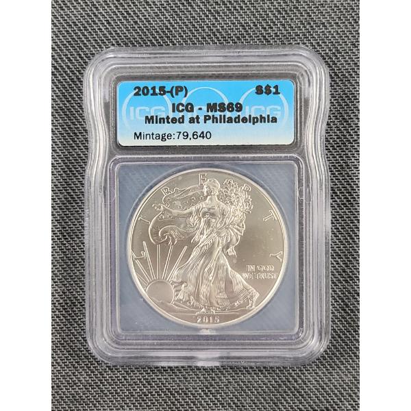 ICG MS69 2015-P 1 Oz Silver American Eagle 