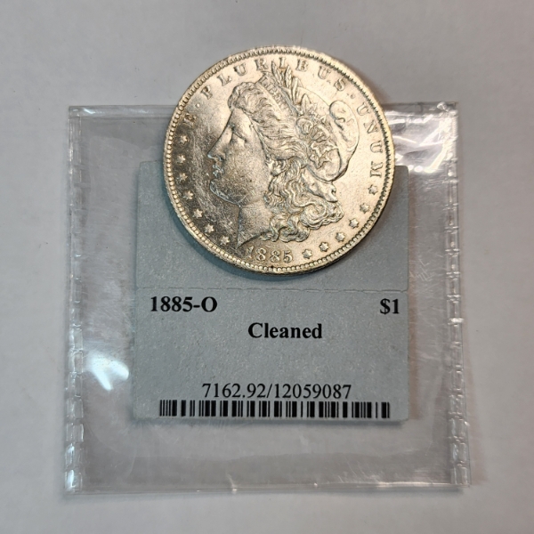 1885-O Silver Morgan Dollar - 90% Silver U.S. Coin - Cleaned