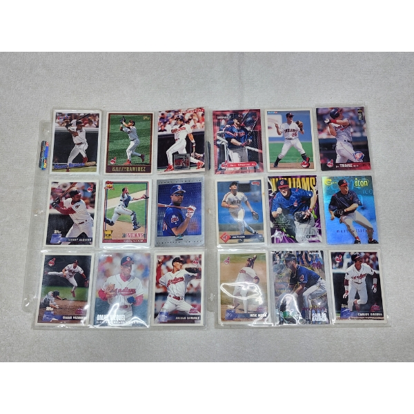 18 Assorted Cleveland Indians Baseball Trading Cards Including Alomar, Thome, Vizquel & More!
