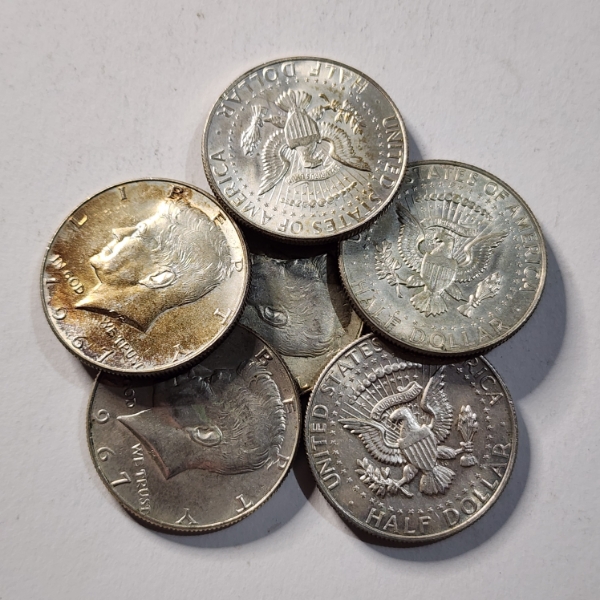 Six Assorted 40% Silver United States Kennedy Half Dollars ~ Face Value $3.00