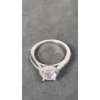 Image 8 : Women's Sterling Silver Ring With Clear Stones Size 6 & Sterling Silver Heart Necklace - Weight 5.3g